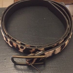 Calf hair skinny belt